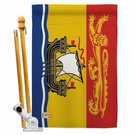 COSA 28 x 40 in. New Brunswick Flags of the World Canada Provinces Impressions Vertical House Flag Set CO2017297